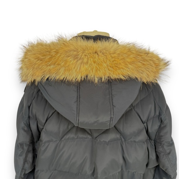 Marc New York Mens Coyote Fur Trim Down Jacket Bomber Winter Coat Navy XL - Picture 3 of 11